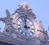 Romanesque Tower Clock with Sculptures