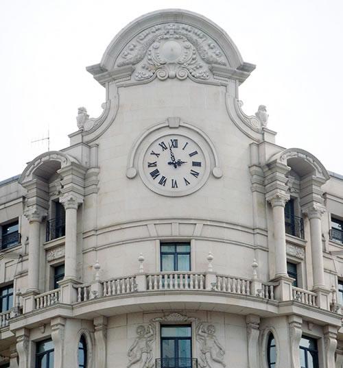 Silhouette Exterior Clock with Roman Numerals