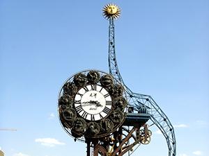Giant Exterior Clock at a Train Station
