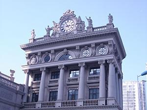 Romanesque Tower Clock with Sculptures